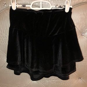 Black velvet skirt